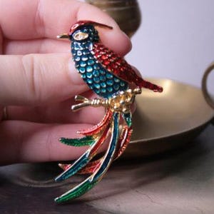 Bird of Paradise Enamel and Rhinestone Brooch, on Sale, Vintage 1980's Pin, Large 3.25 Colorful Bird Brooch, Multicolor Tropical Bird Pin - Etsy Bird of Paradise Enamel and Rhinestone Brooch, on Sale, Vintage 1980's Pin, Large 3.25 Colorful Bird Brooch, Multicolor Tropical Bird Pin - Etsy