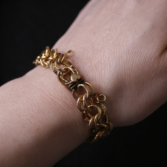 ☆関税込☆VINTAGE HOLLYWOOD★Square Bold Chain Bracelet★ 90's Style, Bold Link Bracelet, Second of a Set of Two