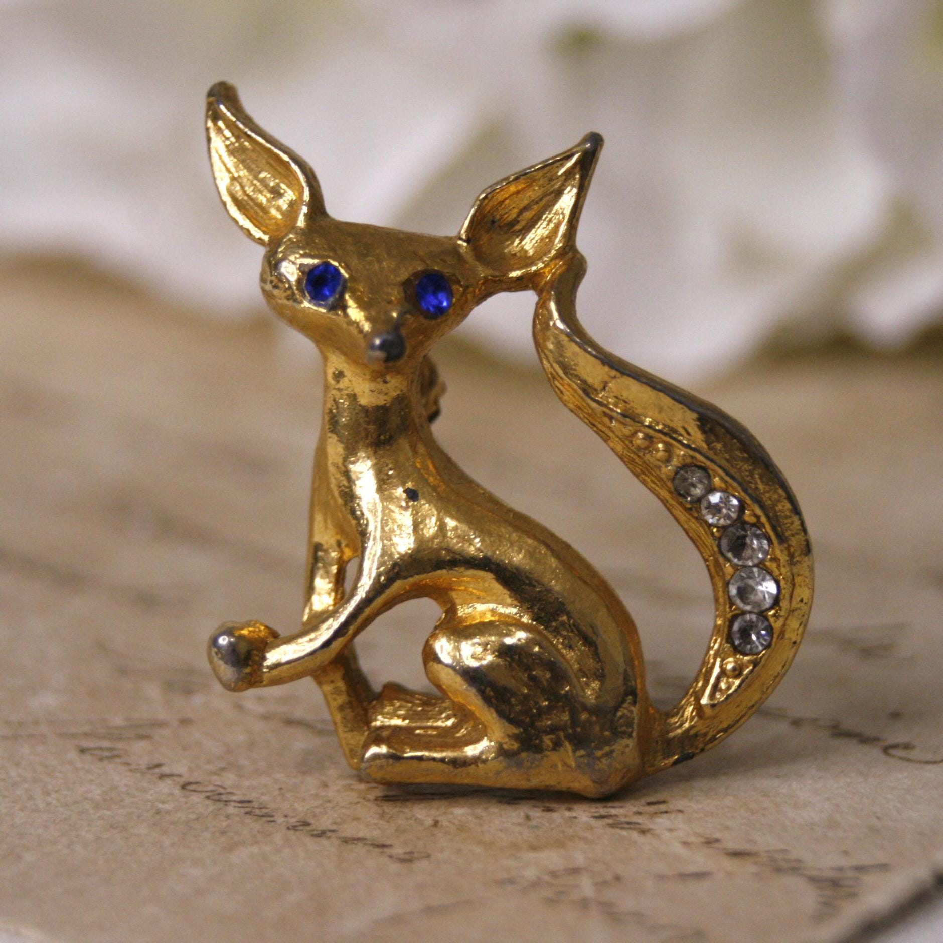 Sharprepublic Kawaii Broche Renard Émail Strass Cadeaux Charme Bijoux