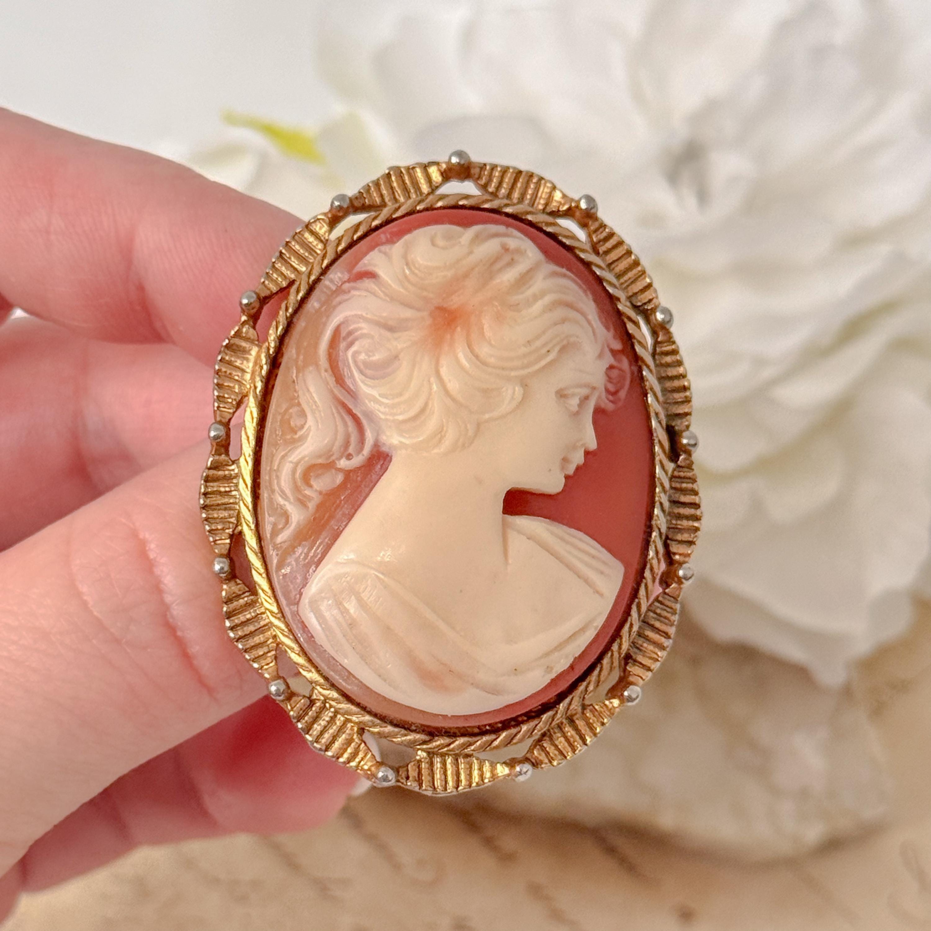 Cameo brooch カメオ ブローチ  風景画風 ヴィンテージ   ゴールドカラー レディース / 240001192430 Cameo Brooch #38 カメオ ブローチ 薔薇 バラ ローズ ブローチ Side