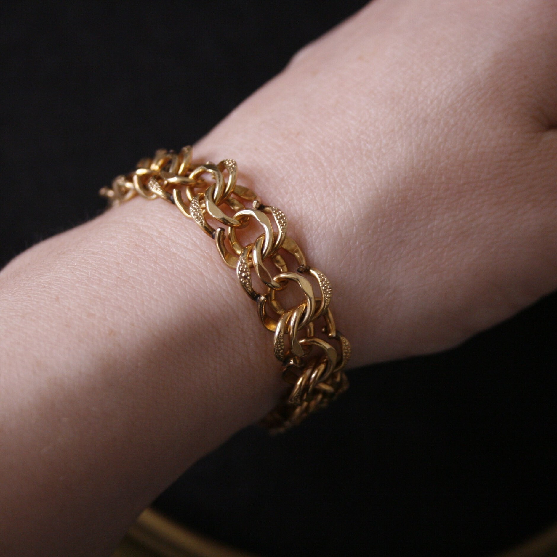 Signed Elco Vintage 1/20 12K GF Chain Link Bracelet Vintage