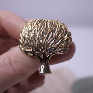 Tree of life brooch Vintage gold tone tree with rhinestones brooch