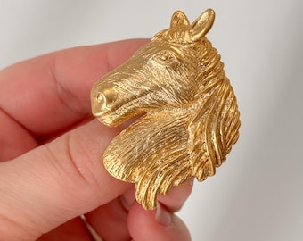 愛らしいヴィンテージスタイルの馬の頭のブローチ - Etsy 日本