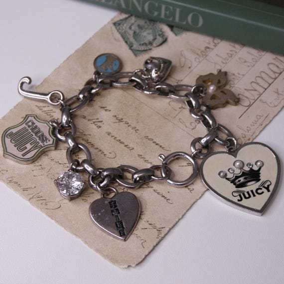 JUICY COUTURE★ブレスレット Juicy Couture Charm Bracelet Silver Tone Chain Link Bracelet