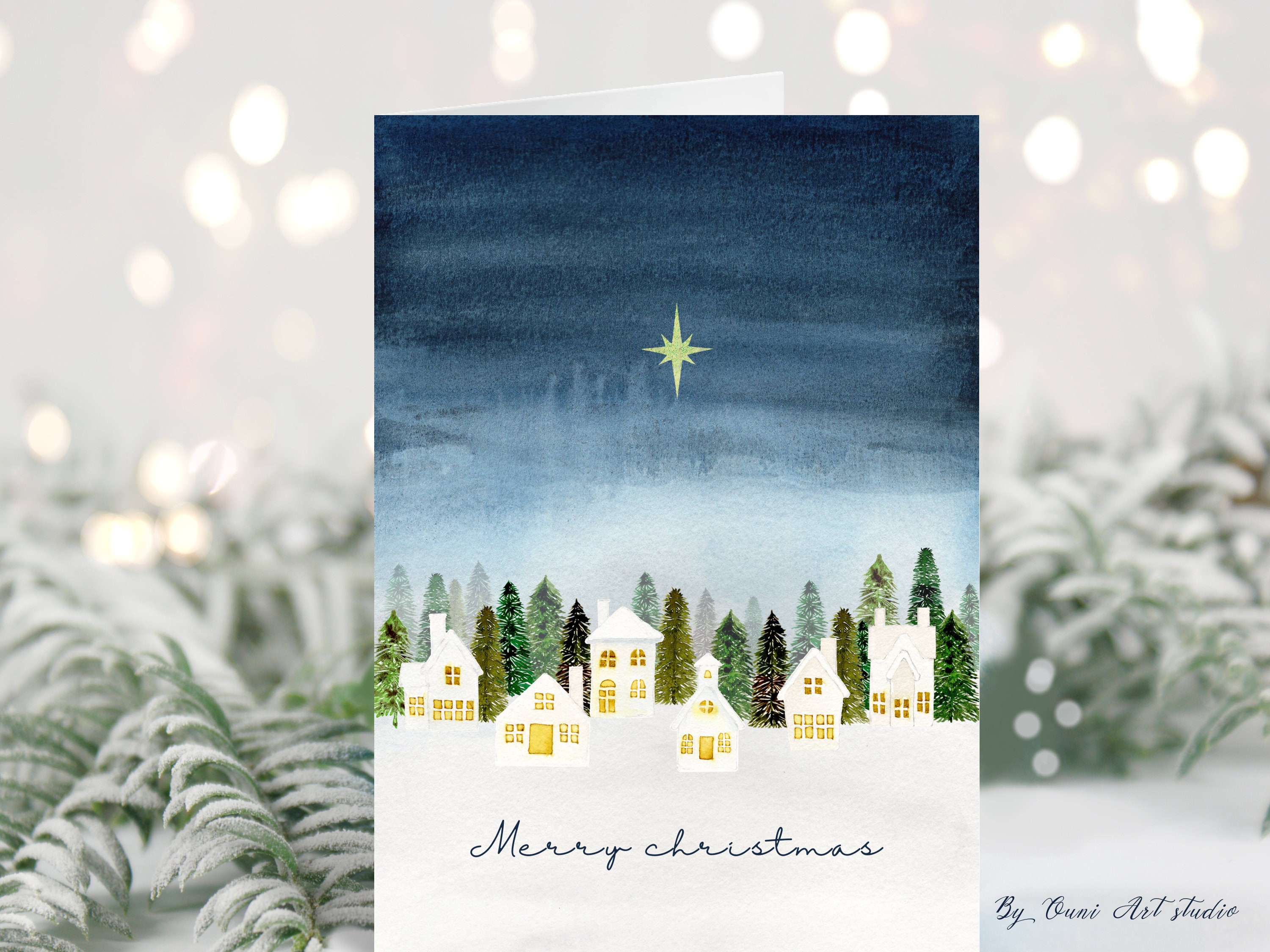 Winter Christmas Clipart, Christmas Village Clipart, Winter Clipart ...