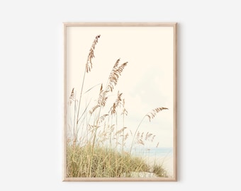 Sea Oats Wall Art, Beach Boho Prints for wall, Ocean Beach Photography, Neutral Beach Print, Beach Print Digital, Sea Oats Coastal Prints,