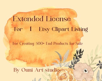Extended Commercial License For 1 Etsy Clipart Listing