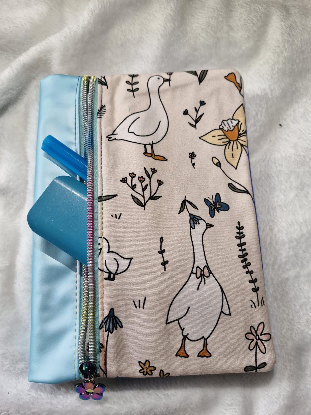 Notebook Goose Handmade Silly Goose Notebook Cover A5. Zippered Pocket for Stationery ...