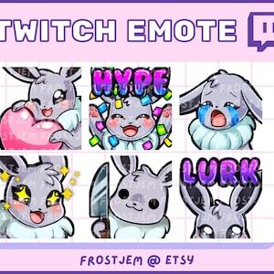 Shiny Eevee Emote pack for Twitch | Discord | Youtube | Kawaii | Pocketmon | Emoji| Streamer |