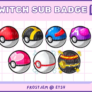 Pokeballs Twitch Sub Badges | Discord | Youtube| Cute | Streamer | Streaming | Gaming ready to use!