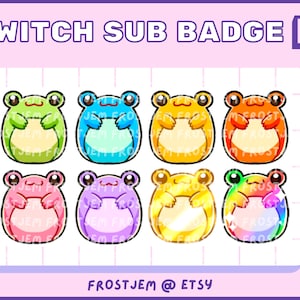 Kawaii Frog Twitch Sub Badges | Discord | Youtube | Cottagecore | Cute | Streamer | Streaming | Gaming