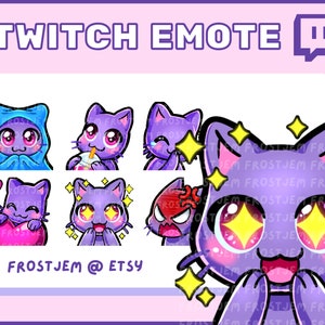 Cute Cat Twitch Emotes Ready to use | Discord | Youtube | Emote pack | Kawaii Kitty | Cute | Streamer | Streaming | Gaming