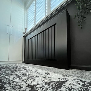 Black Radiator Cover - Vertical Slatsblack Vertical Slat Radiator Cover ...
