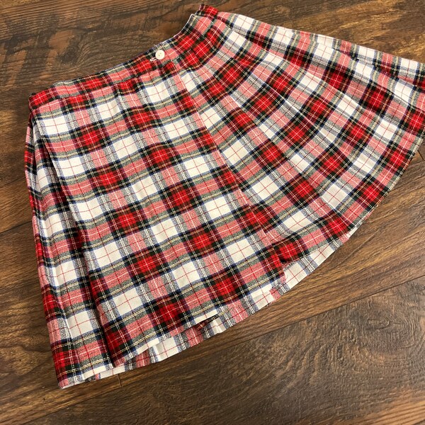 Red Plaid Skirt - Etsy