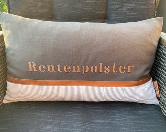 Personalized pillows/pension cushions with individual embroidery and name or text
