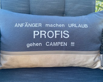 Personalized pillow embroidered with individual text