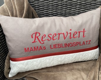 Personalized "Favorite Spot" cushion with individual embroidery and name or text