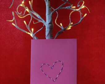 Handstitched Mother's Day Heart card, with stamped 'With Love' wording