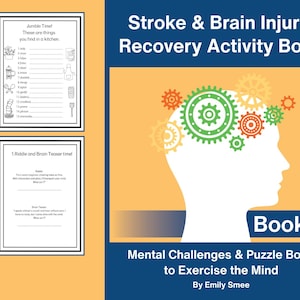 77 page Stroke & Brain Injury Recovery Word Activity Book 2: Stroke Recovery Activities and Puzzles for Brain Injury and Rehabilitation