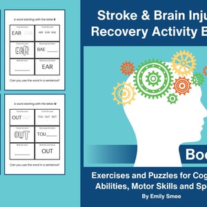 71 Seiten Stroke & Brain Injury Erholung Wort-Aktivitäten-Buch 1: Stroke Erholung Aktivitäten und Puzzles für Hirnverletzungen und Rehabilitation