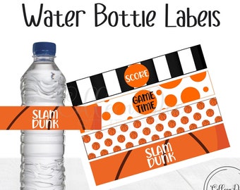 Basketball Water Bottle Labels | Water Bottle Wraps | Basketball Party | Printable water bottle labels | Instant Download | Sports Party