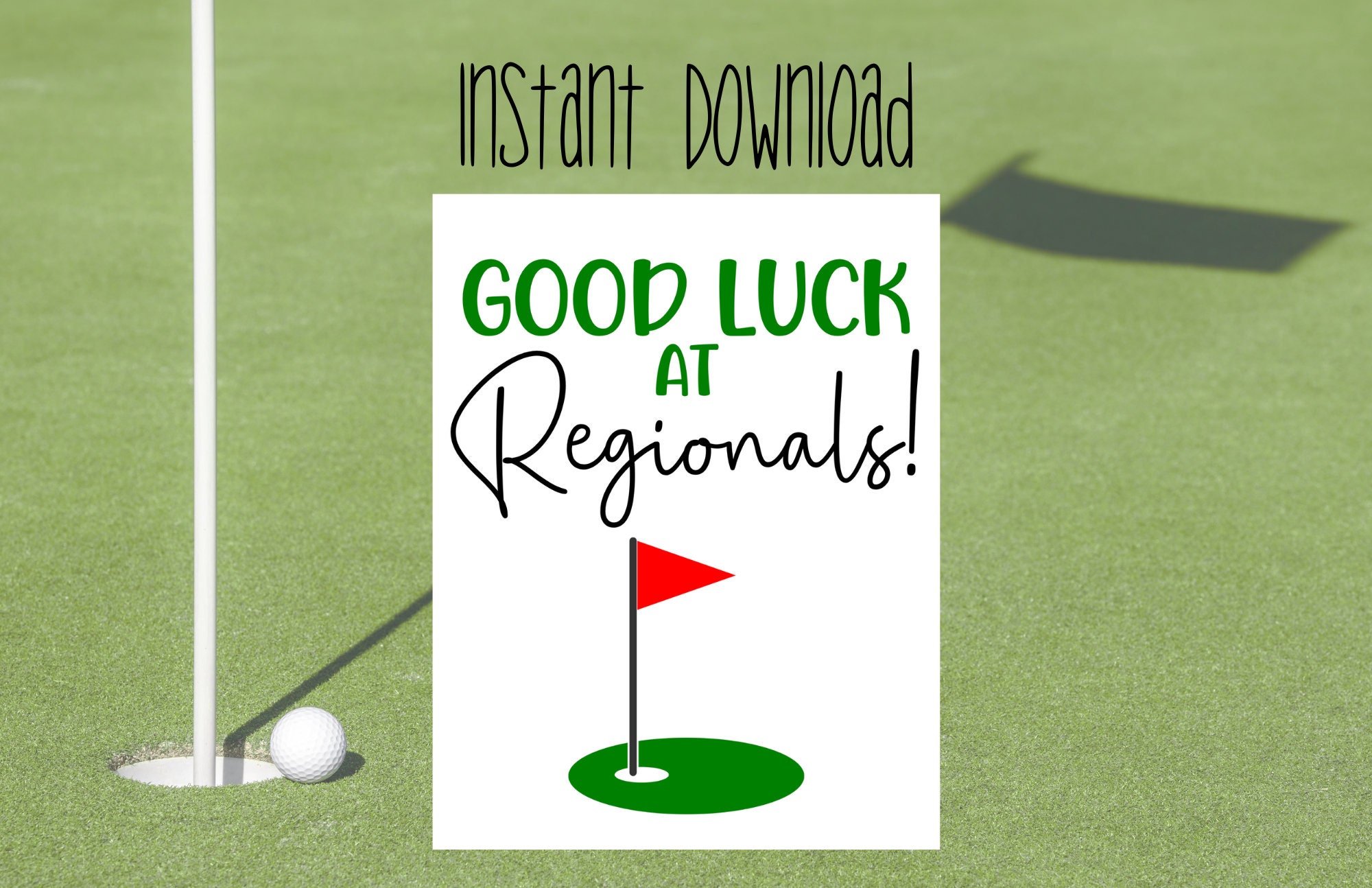 GOLF Good Luck at Regionals Printable Tag Team Good Luck Printable Golf