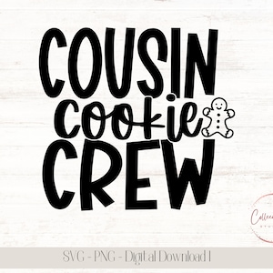 Cousin Cookie Crew | Camiseta de Natal | Camisetas para fazer biscoitos | Design de Natal | Biscoitos de Natal | Assado de biscoitos de Natal | Camiseta Cousin Crew