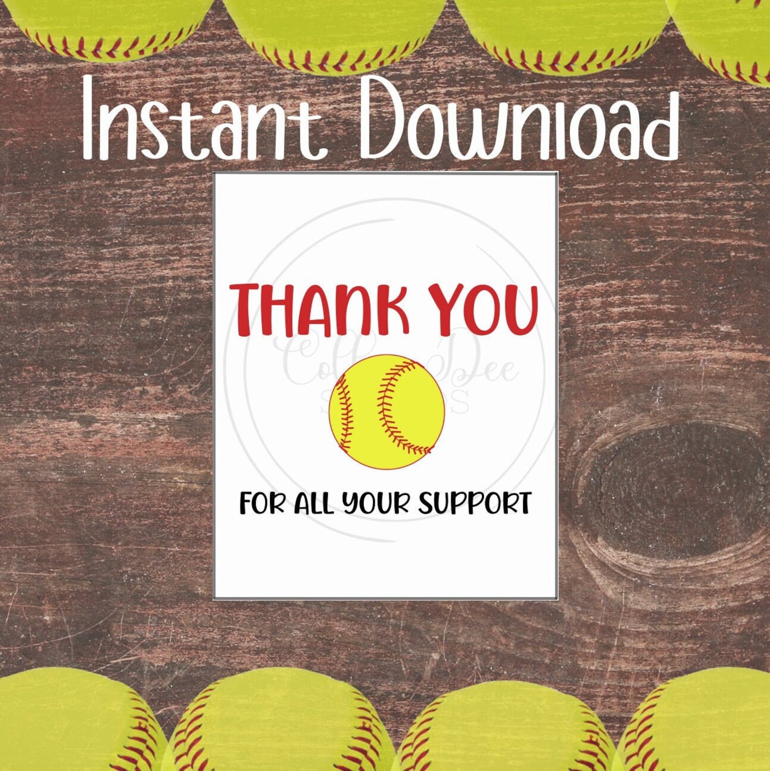 Softball Support. Sign Softball Thank You for All Your Support Printable Tag Thank - Etsy