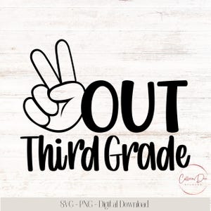 Paz, tercer grado svg / Camisetas escolares / SVG escolares / Camisetas de escuela secundaria / Paz, tercer grado / Archivos de corte SVG png / Último día de clases