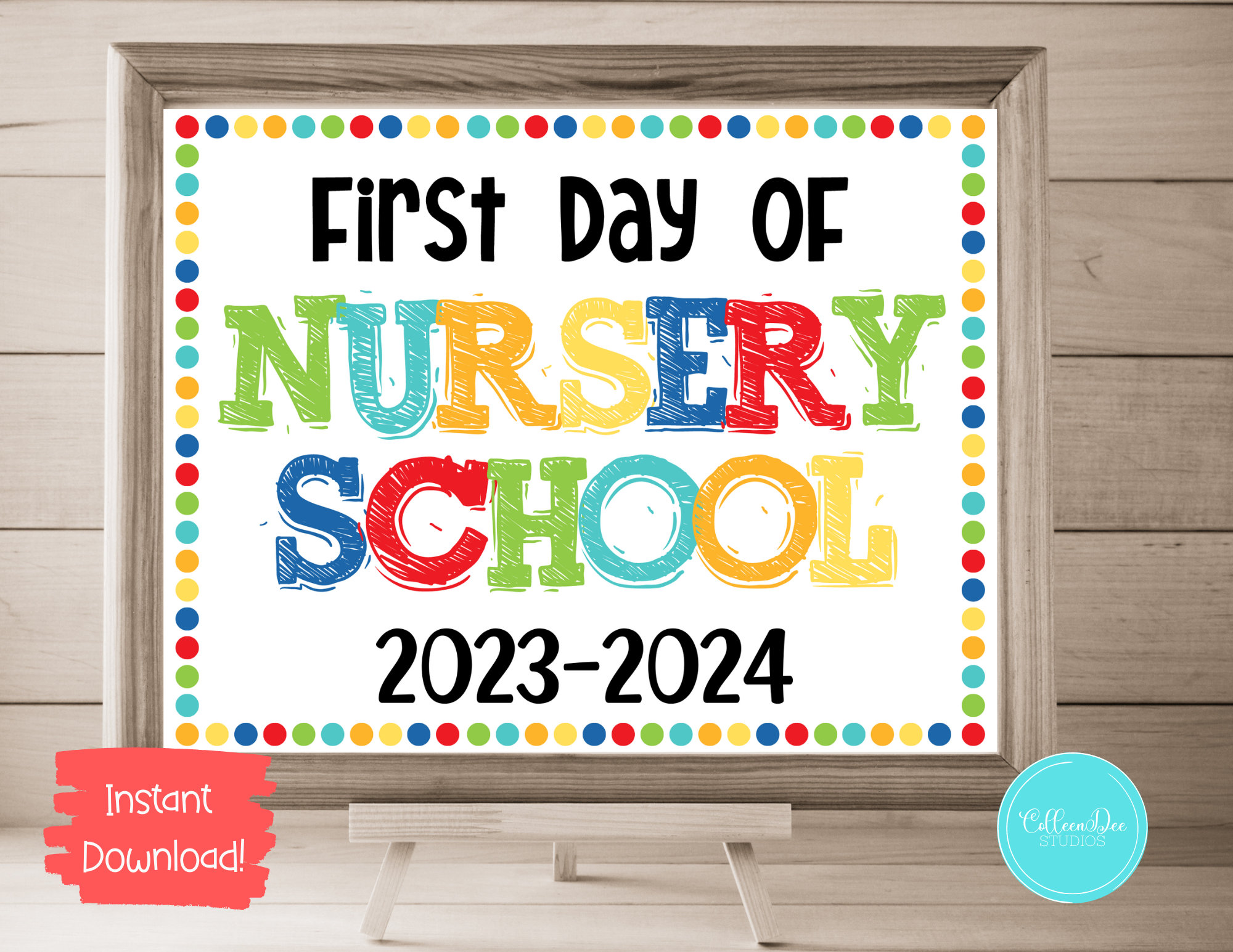 NURSERY SCHOOL 202324 SIGN First Day of Nursery School Sign Etsy