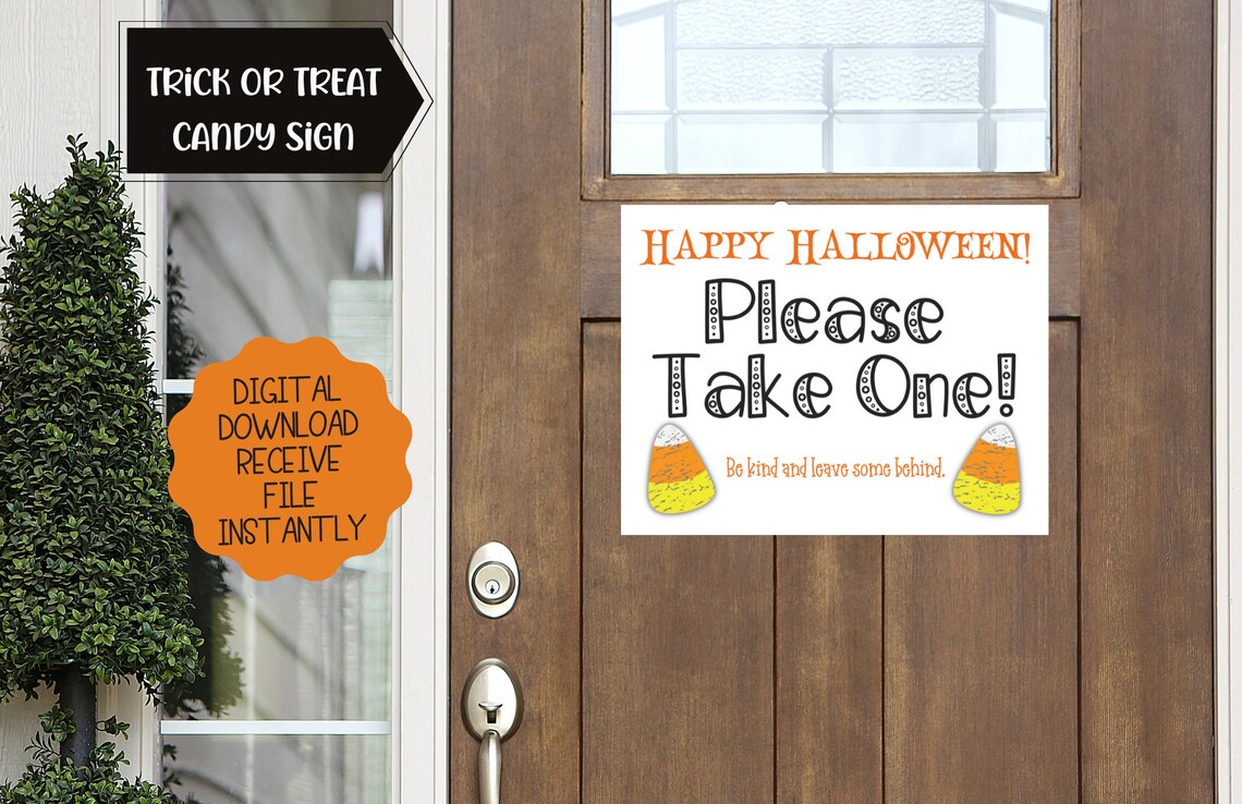 Printable Sign for Halloween Candy Bowl Trick or Treater - Etsy