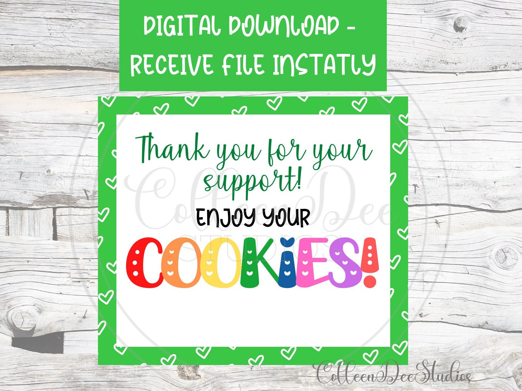 Scout Cookie Thank You Note Cookie Booth Scout Cookie - Etsy
