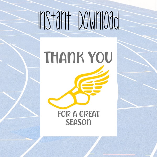 Cross Country Track Thank You for a Great Season Printable Tag | Running | Thank You Tag | Printable Tag | Thank You for a Great Season CC