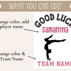 Editable Gymnastics Good Luck Printable Sign | Gymnastics Team Good ...