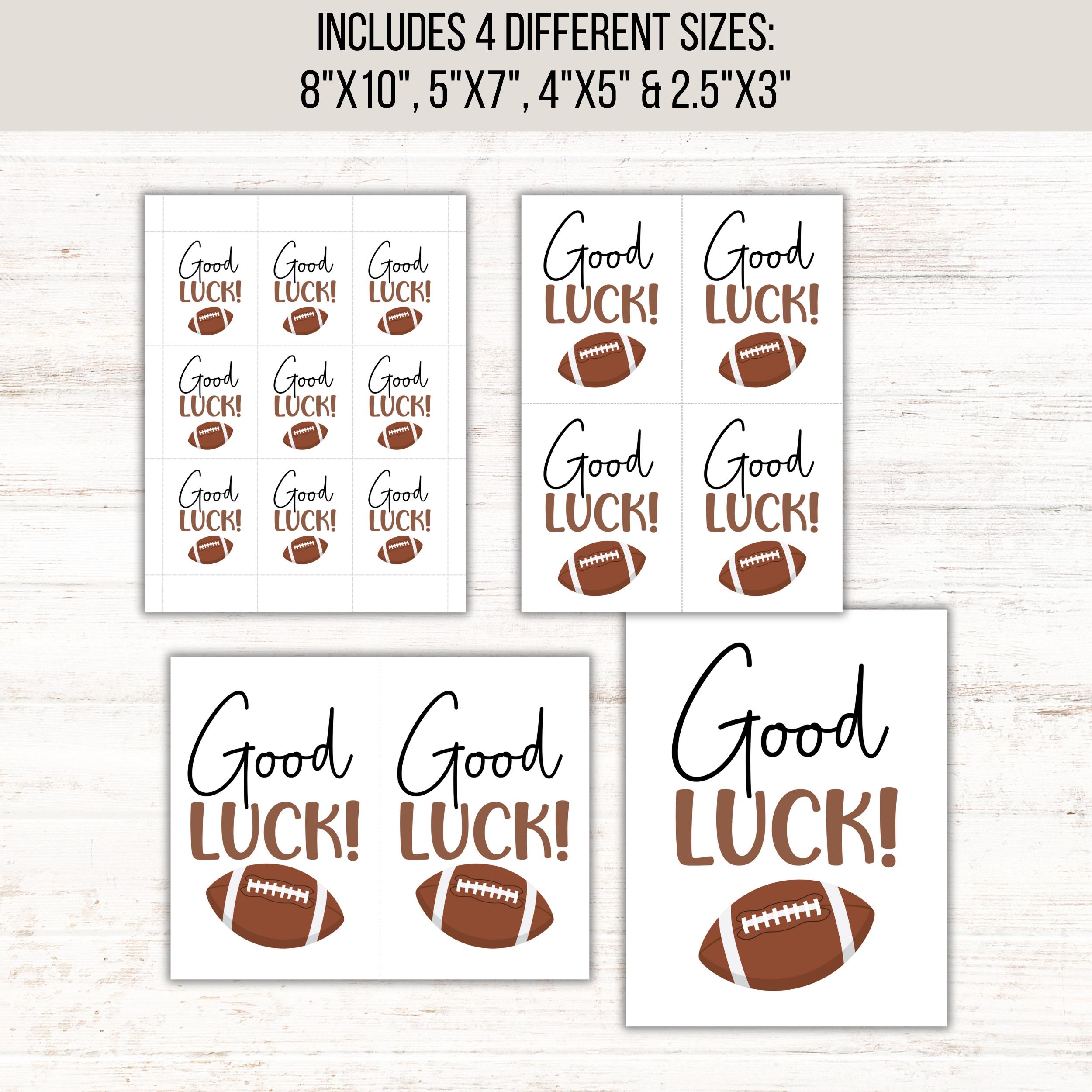 Football Good Luck Printable Tag | Team Good Luck Tag | Printable Tags ...