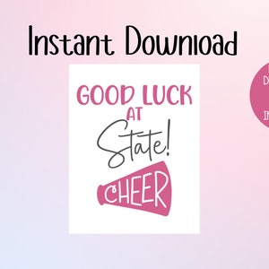CHEER Powodzenia w stanie! Tag do wydrukowania | Tag powodzenia drużyny | Tag do wydrukowania | Tagi stanu drużyny CHEER | Powodzenia CHEER | Znak szafki cheerleaderek