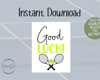 Étiquette imprimable de bonne chance de tennis | Étiquette de bonne chance d'équipe | Étiquette imprimable | Étiquettes de tournoi d'équipe de tennis | Bonne chance Tennis imprimable | Signe de casier