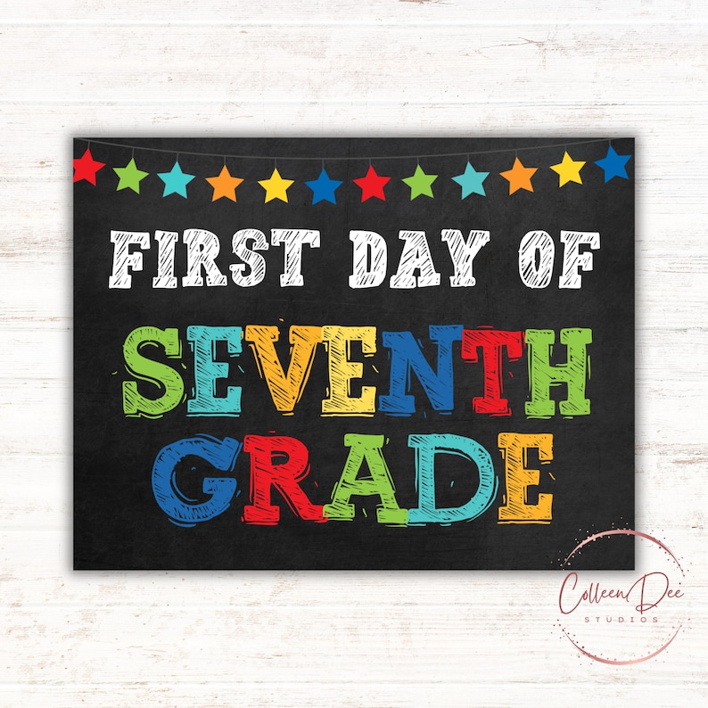 FIRST and LAST Day of SEVENTH Grade Sign Set | 1st Day of 7th Grade ...