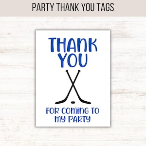 Hockey Thank You for Coming to My Party Printable Tag | Thank You Tag | Party Thank You Tag | Hockey Printable Thank You | Party Tag