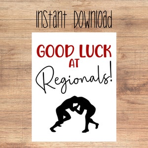 WRESTLING Powodzenia na Regionals! Tag do wydrukowania | Tag powodzenia drużyny | Tag do wydrukowania | Regionalny zespół zapaśniczy | Tagi powodzenia w zapasach