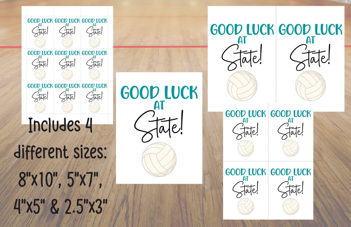VOLLEYBALL Good Luck at State Printable Tag Team Good Luck Etsy