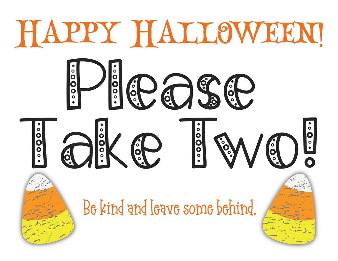 Printable Sign for Halloween Candy Bowl Trick or Treater - Etsy