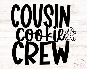 Cousin Cookie Crew | Chemise de Noël | Chemises pour faire des biscuits | Conception de vacances | Biscuits de Noël | Cuisson des biscuits des Fêtes | Chemise ras du cou Cousin