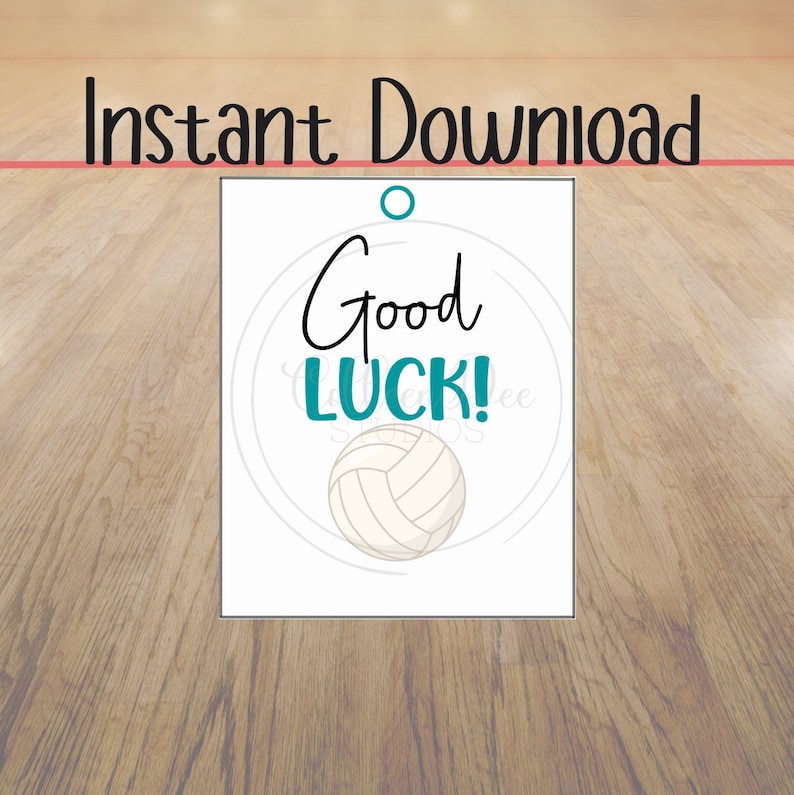 Volleyball Good Luck Printable Tag Team Good Luck Tag Etsy