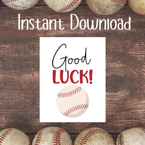 Baseball Good Luck Printable Tag | Team Good Luck | Printable Tag | Baseball Good Luck | Instant Download | 4x5, 5x7, 8x10, 2.5x3 | Baseball