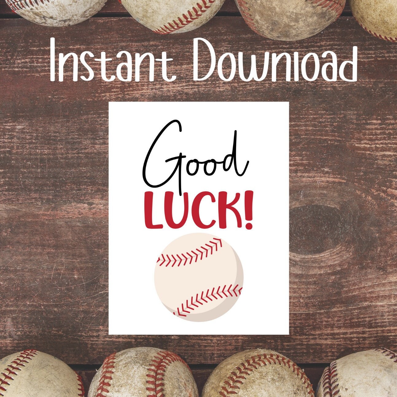 Baseball Good Luck Printable Tag Team Good Luck Printable Etsy