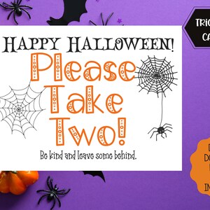 Printable Sign for Halloween Candy Bowl | Trick or Treater Sign ...