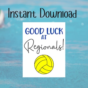 WATER POLO Good Luck at Regionals! Printable Tag | Team Good Luck Tag | Printable Tag | Water Polo | Water Polo Good Luck | Instant Download