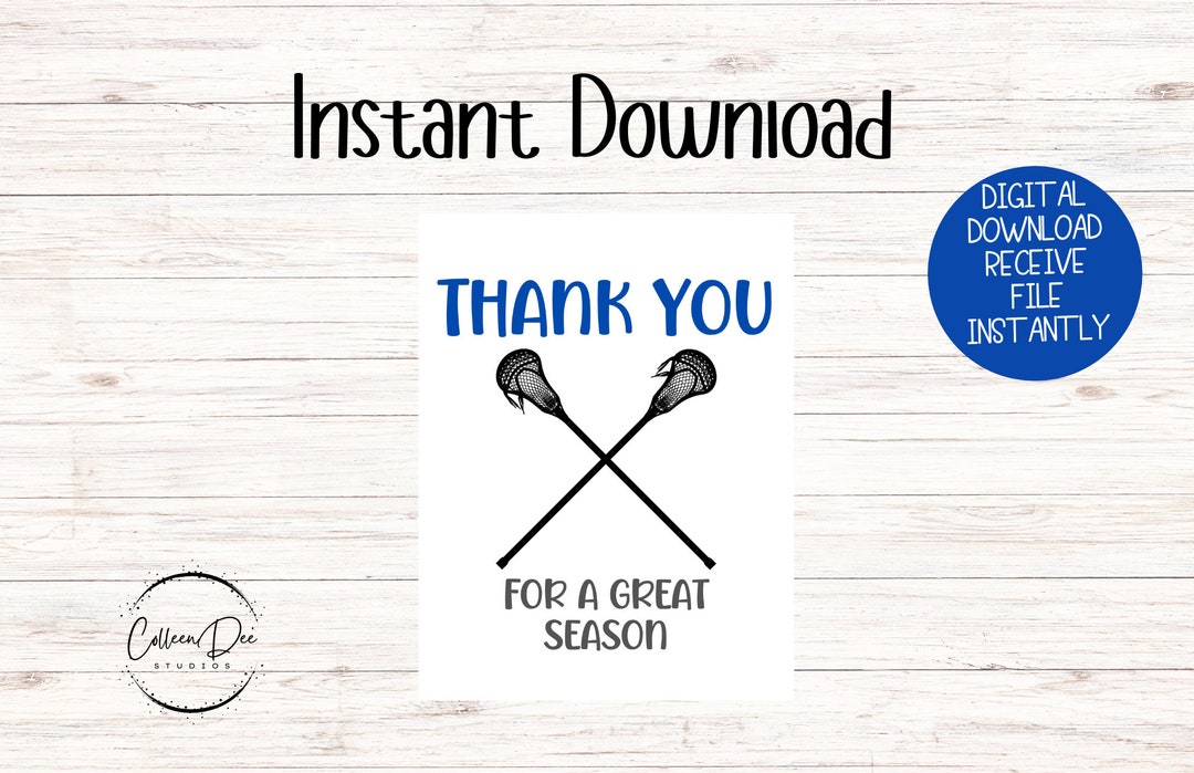 Lacrosse Thank You for a Great Season Printable Tag | Thank You Tag ...