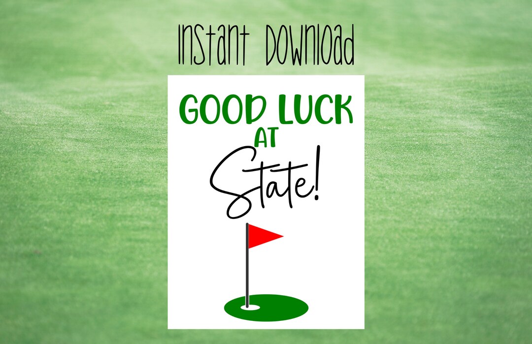 GOLF Good Luck at State Printable Tag Team Good Luck Tag Printable Tag